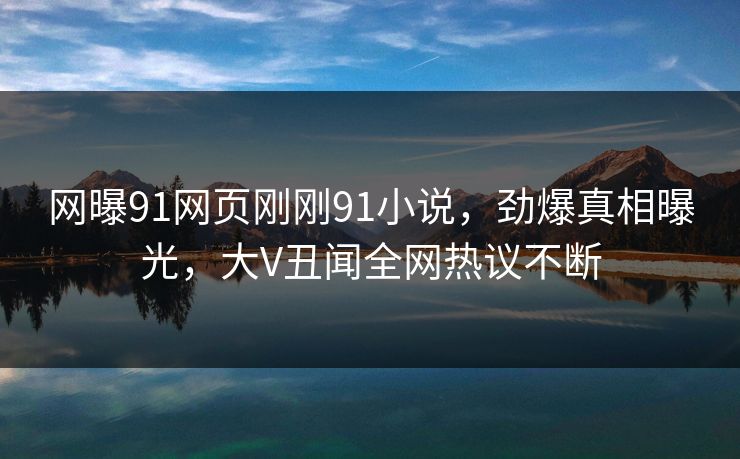 网曝91网页刚刚91小说，劲爆真相曝光，大V丑闻全网热议不断