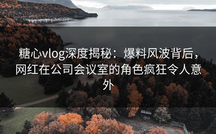糖心vlog深度揭秘：爆料风波背后，网红在公司会议室的角色疯狂令人意外